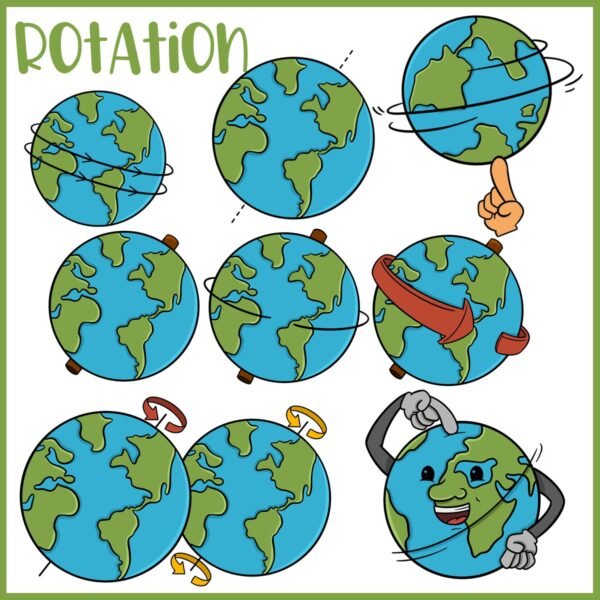 Earth's Rotation and Revolution Clip Art - Image 2