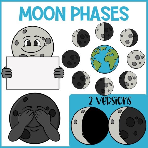 Astronomy Clip Art Bundle | Planets, Moon Phases, Solar and Lunar Eclipse - Image 3