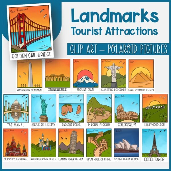 World Landmarks Clip Art | Tourist Attractions