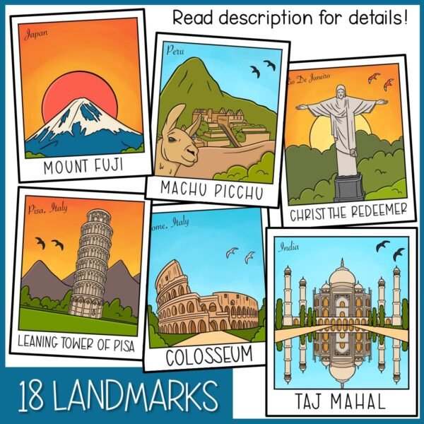 World Landmarks Clip Art | Tourist Attractions - Image 2