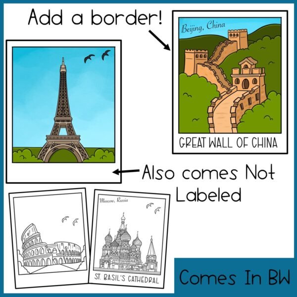 World Landmarks Clip Art | Tourist Attractions - Image 3