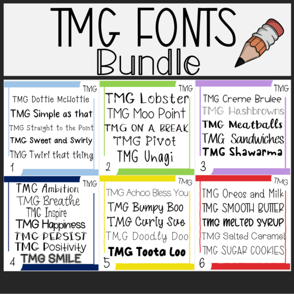 TMG Fonts | Bundle of 6 packs!