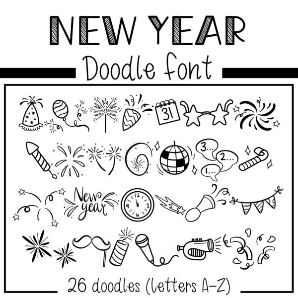 TMG Fonts - New Year Doodle Font