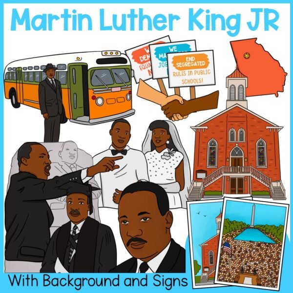 Martin Luther King Jr. Clip Art | March On Washington, Church, Georgia Map