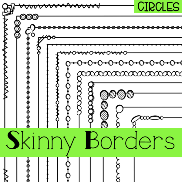 Skinny Borders Clip Art | Set 2 - Circles | Total of 20 Borders!