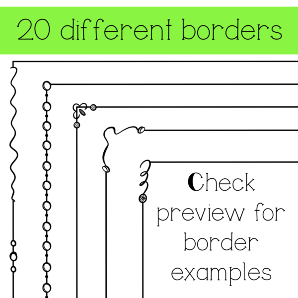 Skinny Borders Clip Art | Set 2 - Circles | Total of 20 Borders! - Image 2