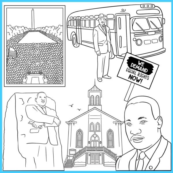 Martin Luther King Jr. Clip Art | March On Washington, Church, Georgia Map - Image 4