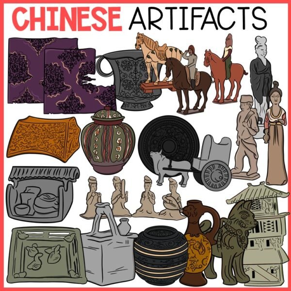 ANCIENT CHINESE ARTIFACTS (VOLUME 2) | TANG, EASTERN HAN DYNASTY | CLIP ART